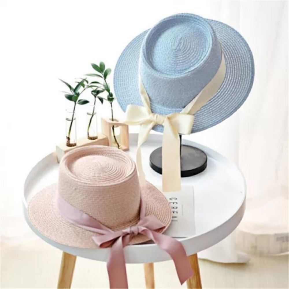 Sky Blue Straw Hat - Picture 2 of 2